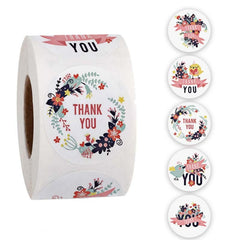 Roll Seal Sticker Thank You Sticker Flower Decoration Sticker Label, A-56, A-57, A-58, A-59