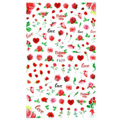10pcs 3D Adhesive Butterfly Retro Rose Color Nail Art Sticker