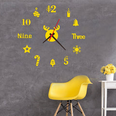 Acrylic 3D Wall Clock DIY Living Room Bedroom Wall Background Decoration