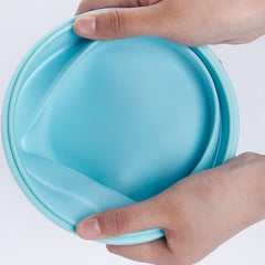 Microwave Portable Folding Lunch Box Round Silicone Lunch Box Random Colour Delivery, Capacity:350ml, 350ml, 500ml, 800ml, 1200ml