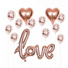 1 Set LOVE Aluminum Foil Balloon Decoration Set Wedding Wedding Wedding Venue Layout Balloons, Style:LOVE + 2 Heart Shape + 5 Sequins 5 Latex, LOVE + 2 Heart Shape + 10 Latex, LOVE + 2 Heart Shape + 10 Sequins, LOVE + 2 Heart Shape + 5 Sequins 5 Latex