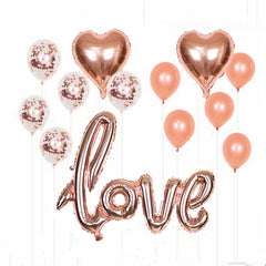 1 Set LOVE Aluminum Foil Balloon Decoration Set Wedding Wedding Wedding Venue Layout Balloons, Style:LOVE + 2 Heart Shape + 5 Sequins 5 Latex, LOVE + 2 Heart Shape + 10 Latex, LOVE + 2 Heart Shape + 10 Sequins, LOVE + 2 Heart Shape + 5 Sequins 5 Latex