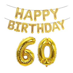 Birthday Decoration Aluminum Foil Balloon 40 Inch Big Number Aluminum Foil Balloon Decoration Set, 60