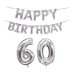 Birthday Decoration Aluminum Foil Balloon 40 Inch Big Number Aluminum Foil Balloon Decoration Set, 60