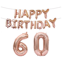 Birthday Decoration Aluminum Foil Balloon 40 Inch Big Number Aluminum Foil Balloon Decoration Set, 60