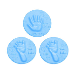 3 PCS Baby Care Air Dry Soft Clay Baby Hand and Foot Inkpad, Blue, Green, Pink, Purple, Orange, Red, White, Yellow