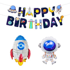 Wandering Earth Astronaut Theme Balloon Set Birthday Party Rocket Balloon Decoration Aluminum Film Balloon, Wandering Earth Astronaut Theme Balloon