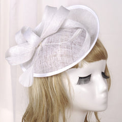 Bridal Headwear Retro Style Linen Hat, Black, White, Meat Meal, Silver Gray, Khaki, Milky White