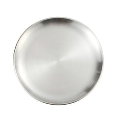 Stainless Steel Thickened Round Plate Cafe Tray Fruit Cake Plate Bone Plate Dish Shallow Plate, 14cm Brushed Matte Silver, 17cm Brushed Matte Silver, 20cm Brushed Matte Silver, 23cm Brushed Matte Silver, 26cm Brushed Matte Silver                       ...