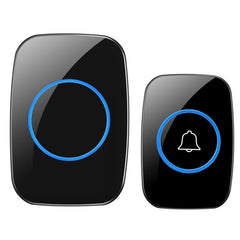 CACAZI A10 300m Long Range No Battery Waterproof LED Light Smart Wireless Doorbell, EU Plug