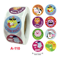 Cartoon Animal Reward Stickers Classroom Decoration Label, A-110 2.5cm / 1inch