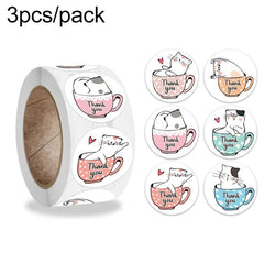 3 PCS Children Toy Stickers Office Stationery Decoration Label Sealing Sticker, K-47 2.5cm / 1inch