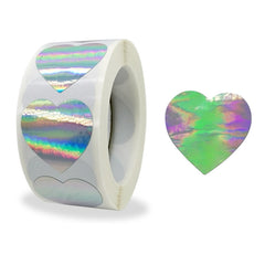 3 PCS Laser Silver Rainbow Holiday Thank You Label Commercial Decoration Handmade Stickers, 2.5cm / 1inch