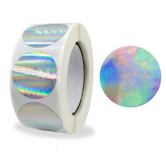 3 PCS Laser Silver Rainbow Holiday Thank You Label Commercial Decoration Handmade Stickers, 2.5cm / 1inch