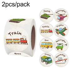 2 PCS Roll Children Reward Sticker Holiday Decoration Label, K-36-38 3.8cm / 1.5inch, K-37-38 3.8cm / 1.5inch
