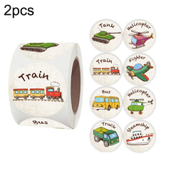 2 PCS Roll Children Reward Sticker Holiday Decoration Label, K-36-38 3.8cm / 1.5inch, K-37-38 3.8cm / 1.5inch
