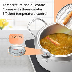 Fryer Pot Household Non-Stick Pan Temperature Control Mini Frying Pot, 24cm, 20cm