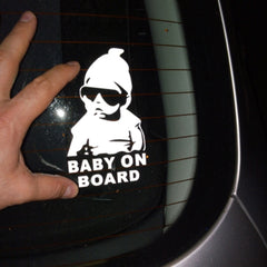 20pcs 14*9CM BABY ON BOARD Cool Rear Reflective Sunglasses Child Car Stickers Warning Decals, BABY ON BOARD
