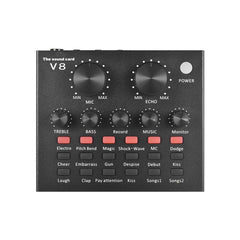 V8 Sound Card Set Dual Mobile Phone Computer Live Broadcast Universal Sound Card, V8 Sound Card