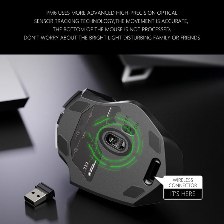 Inphic A1 6 Keys 1000/1200/1600 DPI Home Gaming Wireless Mechanical Mouse, Colour: Gray Wireless+Bluetooth 4.0+Bluetooth 5.0, Gray Wireless+Bluetooth 4.0+Bluetooth 5.0, Black Wireless+Bluetooth 4.0+Bluetooth 5.0, Black Wireless Charging Silent Version ...