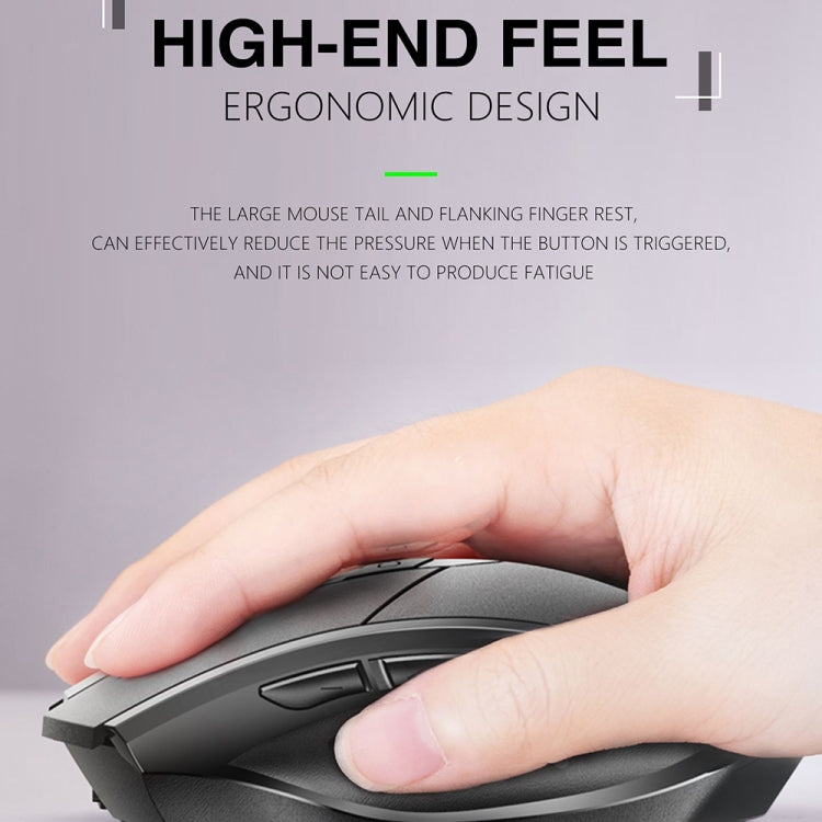Inphic A1 6 Keys 1000/1200/1600 DPI Home Gaming Wireless Mechanical Mouse, Colour: Gray Wireless+Bluetooth 4.0+Bluetooth 5.0, Gray Wireless+Bluetooth 4.0+Bluetooth 5.0, Black Wireless+Bluetooth 4.0+Bluetooth 5.0, Black Wireless Charging Silent Version ...