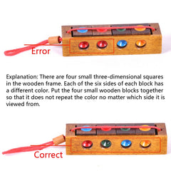2 Sets Adult Wooden Educational Toy Cube Block Color Matching Chess, Cube Block Chess