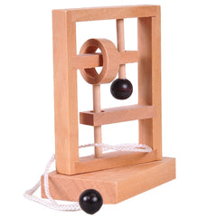 2 PCS Wooden 3D Educational Toys Space Thinking Untie Rope Game, Untie Rope Game