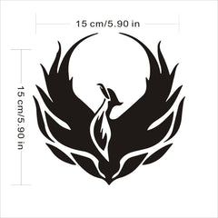 4 PCS Car Personality Decals Electric Car Stickers Decoration Fire Phoenix Totem, Fire Phoenix