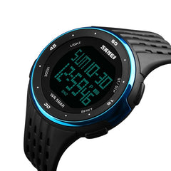 SKMEI 1219 Men Multi-Function Electronic Watch Outdoor Sports Watch, Green, Blue, Black, Rose Gold, Silver