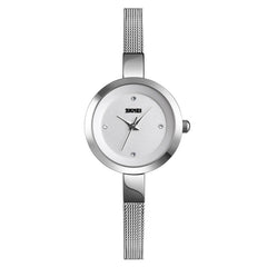 SKMEI 1390 Ladies Business Casual Watch Steel Band Lightweight Quartz Watch, Rose Gold, Golden, Silver