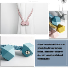 CK-17 4 PCS Magic Cube Simple Curtain Magnetic Buckle Free Installation Curtain Strap, Pink, Dark Blue, Purple, Beige, Golden, Brown, Silver Grey, Light Gold, Light Blue
