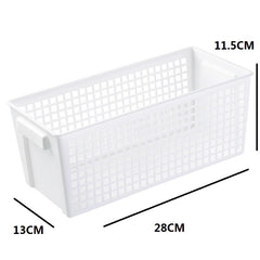 Desktop Snacks & Sundries Storage Basket Rectangular Plastic Storage Basket, Small （White）, Small （Light Green）, Large (White), Large（Llight Green）