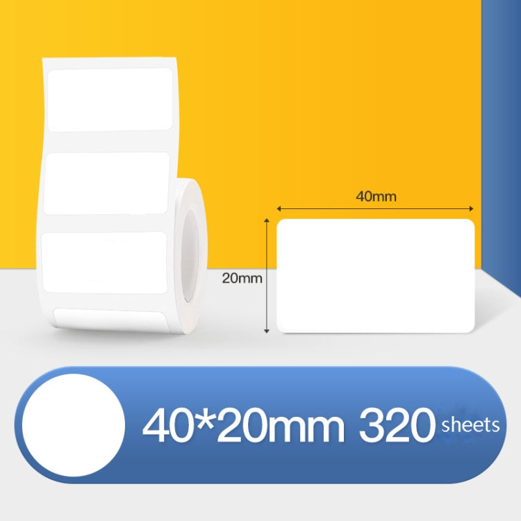 Thermal Label Paper Self-Adhesive Paper Fixed Asset Food Clothing Tag Price Tag for NIIMBOT B11 / B3S, Size: 45x15mm 400 Sheets, 30x20mm 320 Sheets, 30x30mm 230 Sheets, 30x40mm 180 Sheets, 40x20mm 320 Sheets, 40x30mm 230 Sheets, 40x80mm 95 Sheets      ...