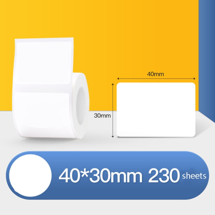 Thermal Label Paper Self-Adhesive Paper Fixed Asset Food Clothing Tag Price Tag for NIIMBOT B11 / B3S, Size: 45x15mm 400 Sheets, 30x20mm 320 Sheets, 30x30mm 230 Sheets, 30x40mm 180 Sheets, 40x20mm 320 Sheets, 40x30mm 230 Sheets, 40x80mm 95 Sheets      ...