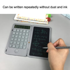 Rechargeable Writing Board Calculator Portable Multi-Function LCD Student Handwriting Board, Gray