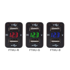 Car Charger Original Hole Non-Destructive Modification Of Dual Usb Car Charger With Line Suitable For Toyota, FTWU Red Light, FTWU Green Light, FTWU Blue Light, FTWUX Red Light, FTWUX Green Light, FTWUX Blue Light