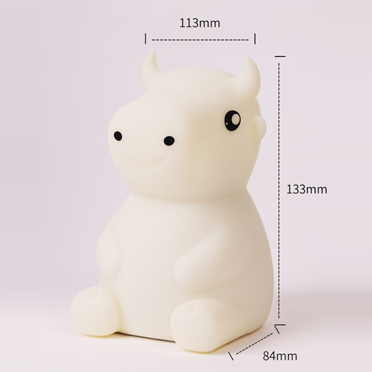 JX-YD-08 Silicone Calf Cow Night Light LED Colorful Dimming Pat Sleeping Bedside Lamp, JX-YD-08 Calf Cow
