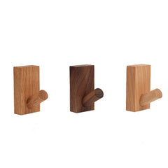 Solid Wood Punch-Free Entrance Behind The Door On The Wall Sticky Hook Clothes Hook Beech Wood, Beech Wood, Oak, Black Walnut