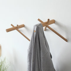 Solid Wood Hanger Wall Decoration Coat Hook, Beech Hook, Black Walnut Hook