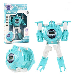 3 PCS Children Electronic Watch Cartoon Deformation Robot Toy Watch, Blue, Purple, Yellow, Pink