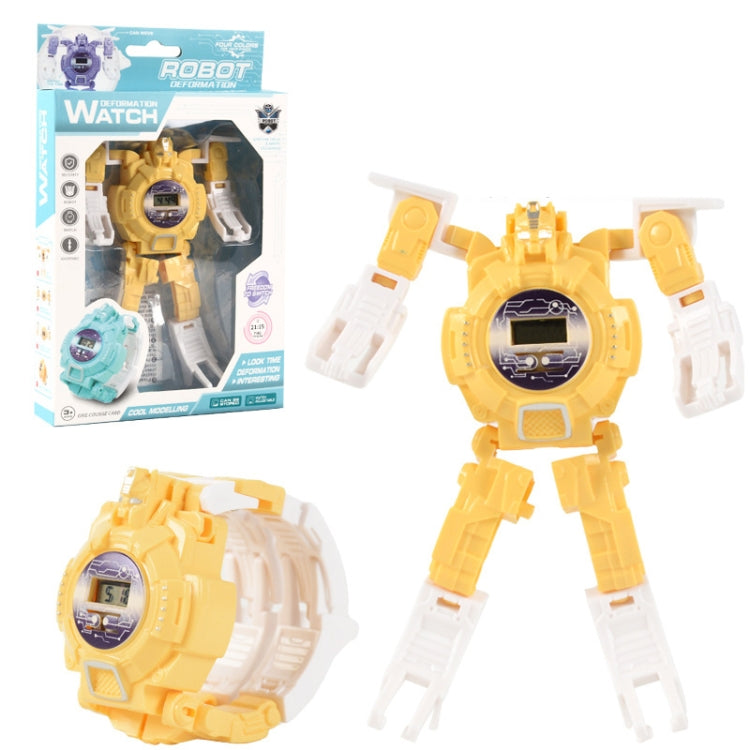 3 PCS Children Electronic Watch Cartoon Deformation Robot Toy Watch, Blue, Purple, Yellow, Pink