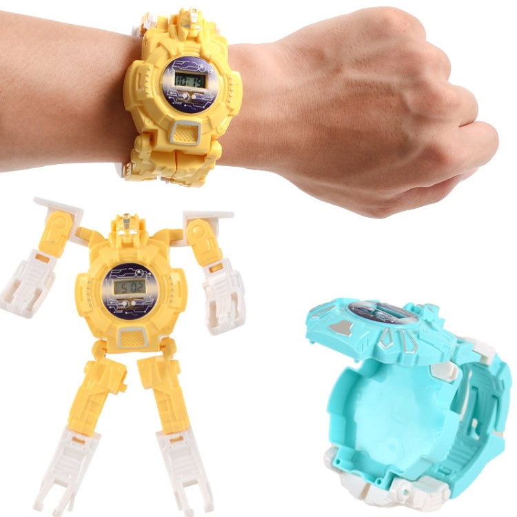 3 PCS Children Electronic Watch Cartoon Deformation Robot Toy Watch, Blue, Purple, Yellow, Pink