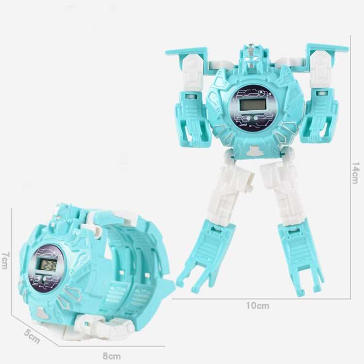 3 PCS Children Electronic Watch Cartoon Deformation Robot Toy Watch, Blue, Purple, Yellow, Pink