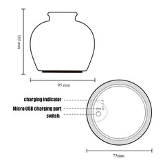 QH-28 Blue-and-white Porcelain Silicone Night Light USB Bedroom Bedside Lamp Pat Sensor Lamp