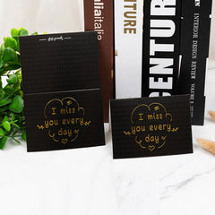 100 PCS Valentines Day Bronzing Greeting Card Flower Shop Birthday Thank You Card, Wish You All The Best, I Miss You Every Day, Thank You Very Much, I Keep You In My Heart Forever, Happy Every Day, Send You My Heart, Bright Future Happy Life           ...