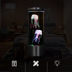 Cylindrical LED Simulation Jellyfish Light USB Powered Colorful Jellyfish Atmosphere Light, 10.5 x 10.5 x 29.4cm