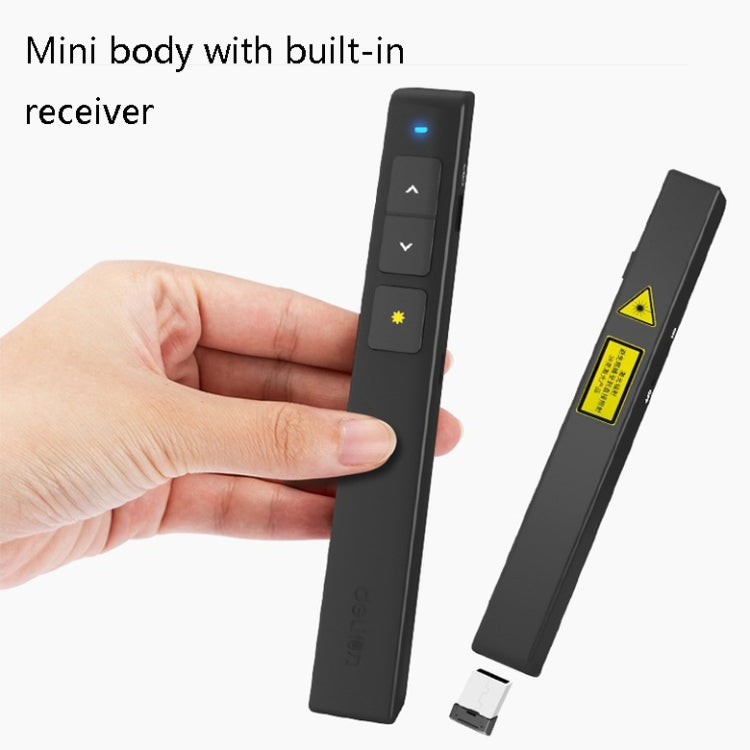 Deli 2.4GHz Laser Page Turning Pen Rechargeable Speech Projector Pen, 2802PL (White), 2802PL (Black), 2802L (White), 2802L (Black)