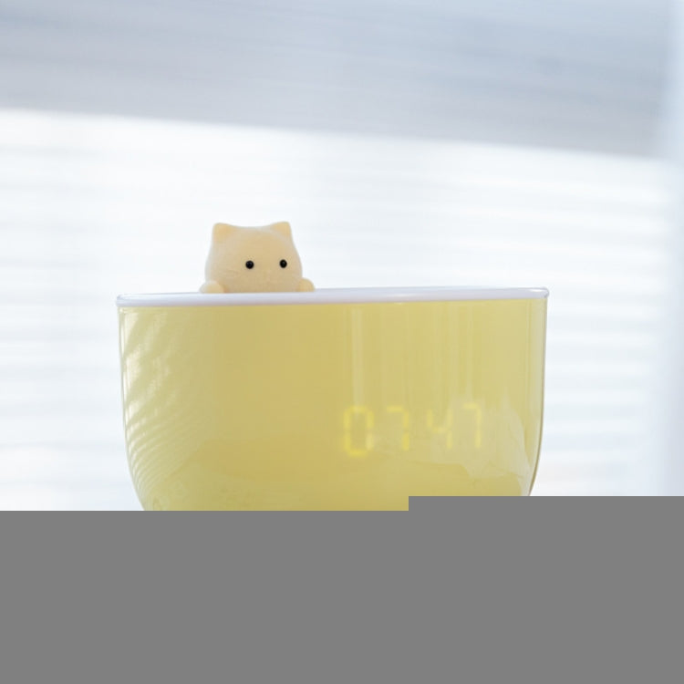 Cat Alarm Clock Night Light 2W LED Rechargeable Adjustable Children Bedroom Bedside Light, White, Pink, Beige
