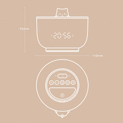 Cat Alarm Clock Night Light 2W LED Rechargeable Adjustable Children Bedroom Bedside Light, White, Pink, Beige