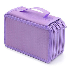Solid Color Square Four-Layer Pencil Case Sketch Colorful Pencil Case With 72 Holes, Four-Layer
